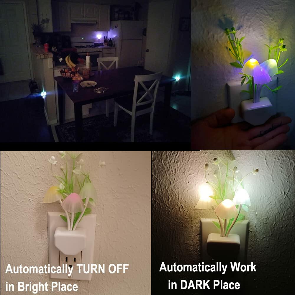 AUSAYE LED Mushroom Night Light Color Change Sensor Plug-in 1 Pack