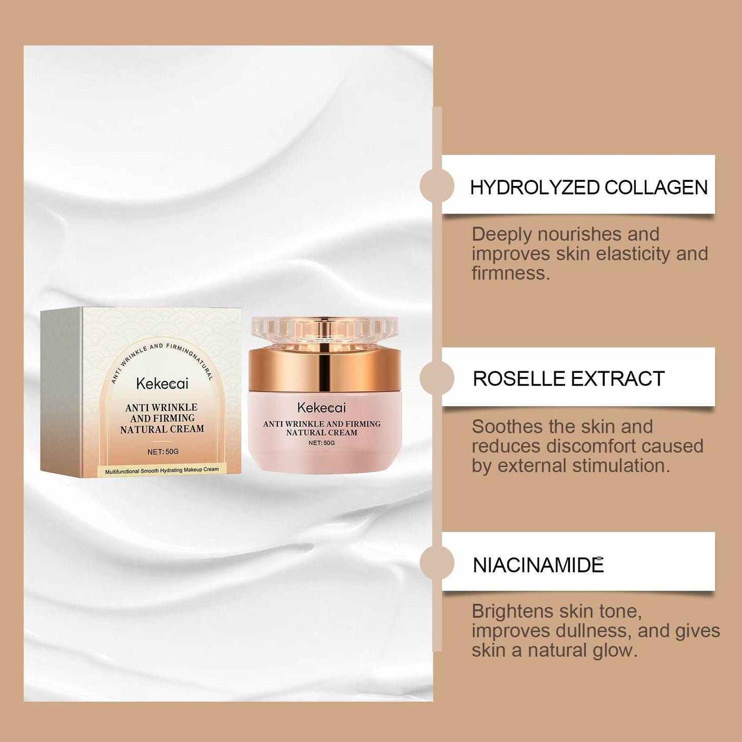 KEKECAI Whitening Cream 1.8oz Nicotinamide Tone-up Face Brightening Cream