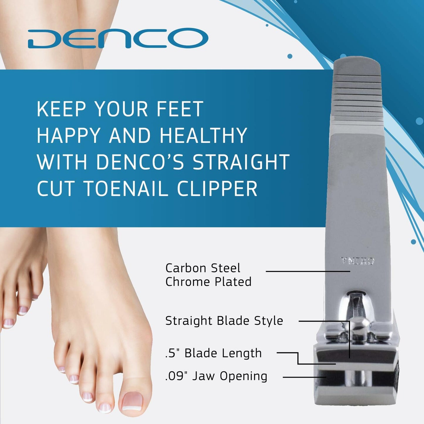 Denco Straight Cut Toenail Clipper Silver 1 Count Model 3559N New