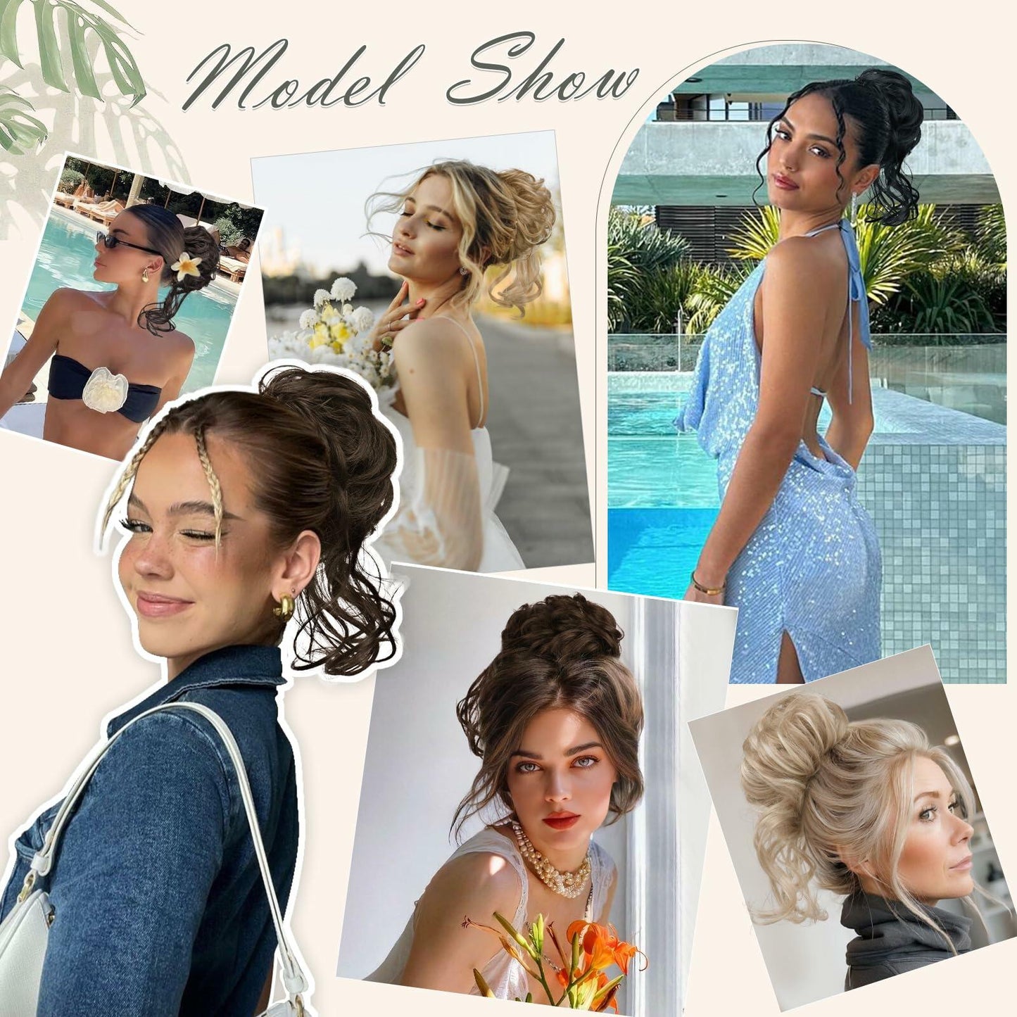 SOFEIYAN Synthetic Messy Bun Hair Piece Claw Clip Wavy Curly Extension