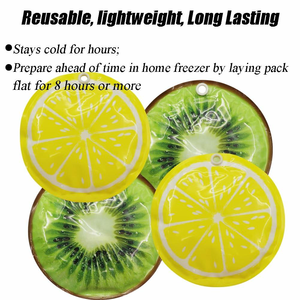 I Freezer Packs 4PCS Gel Ice Packs Reusable for Kids Cooler Lunchbox Pain Relief