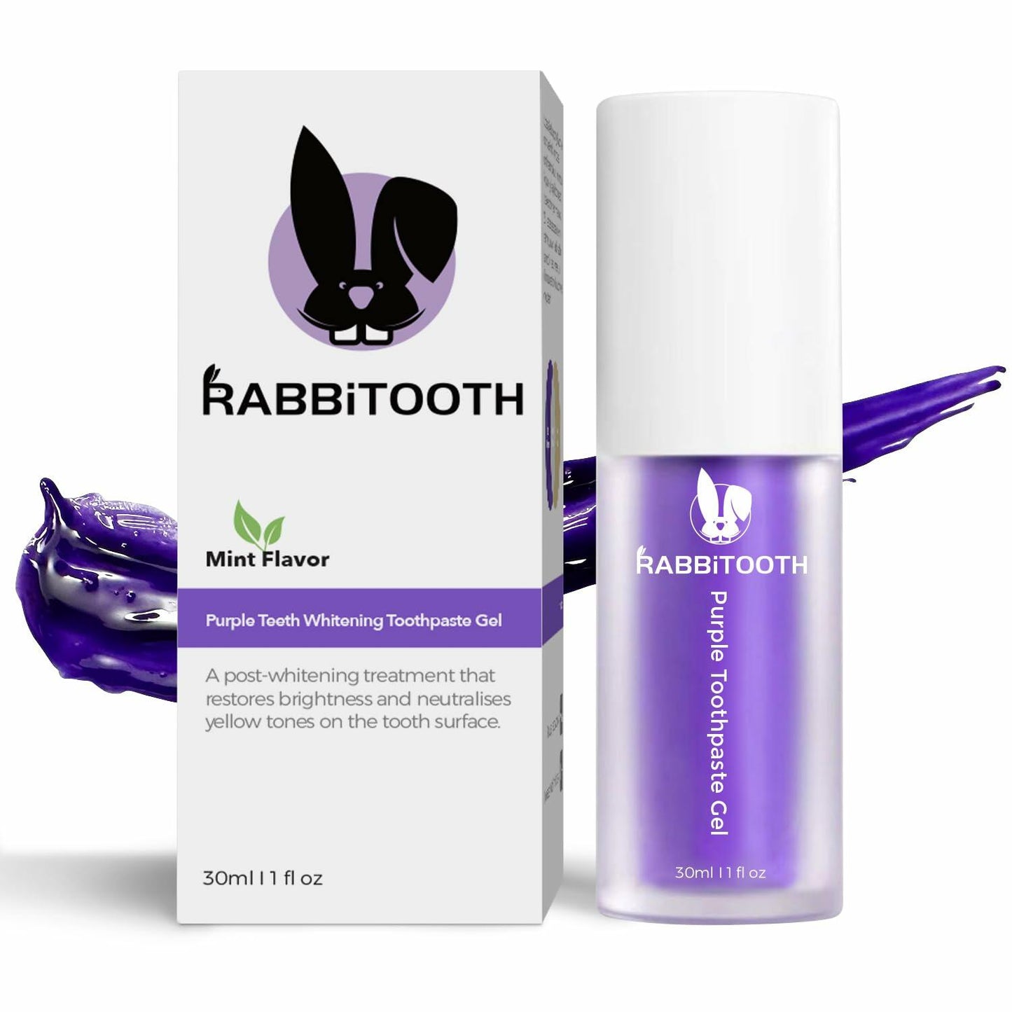 BestBy10/25 Rabbitooth Purple Teeth Whitening Serum 30ml Non-invasive Zero