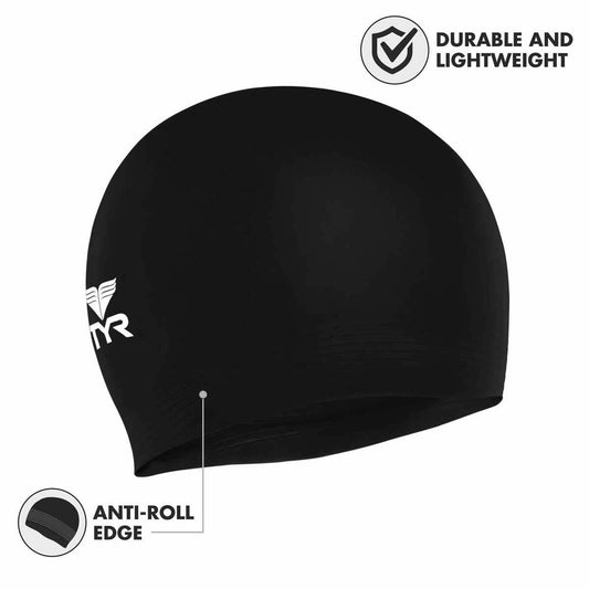 TYR Latex Swim Cap, One Size, Lightweight, Unisex, Hair Protection