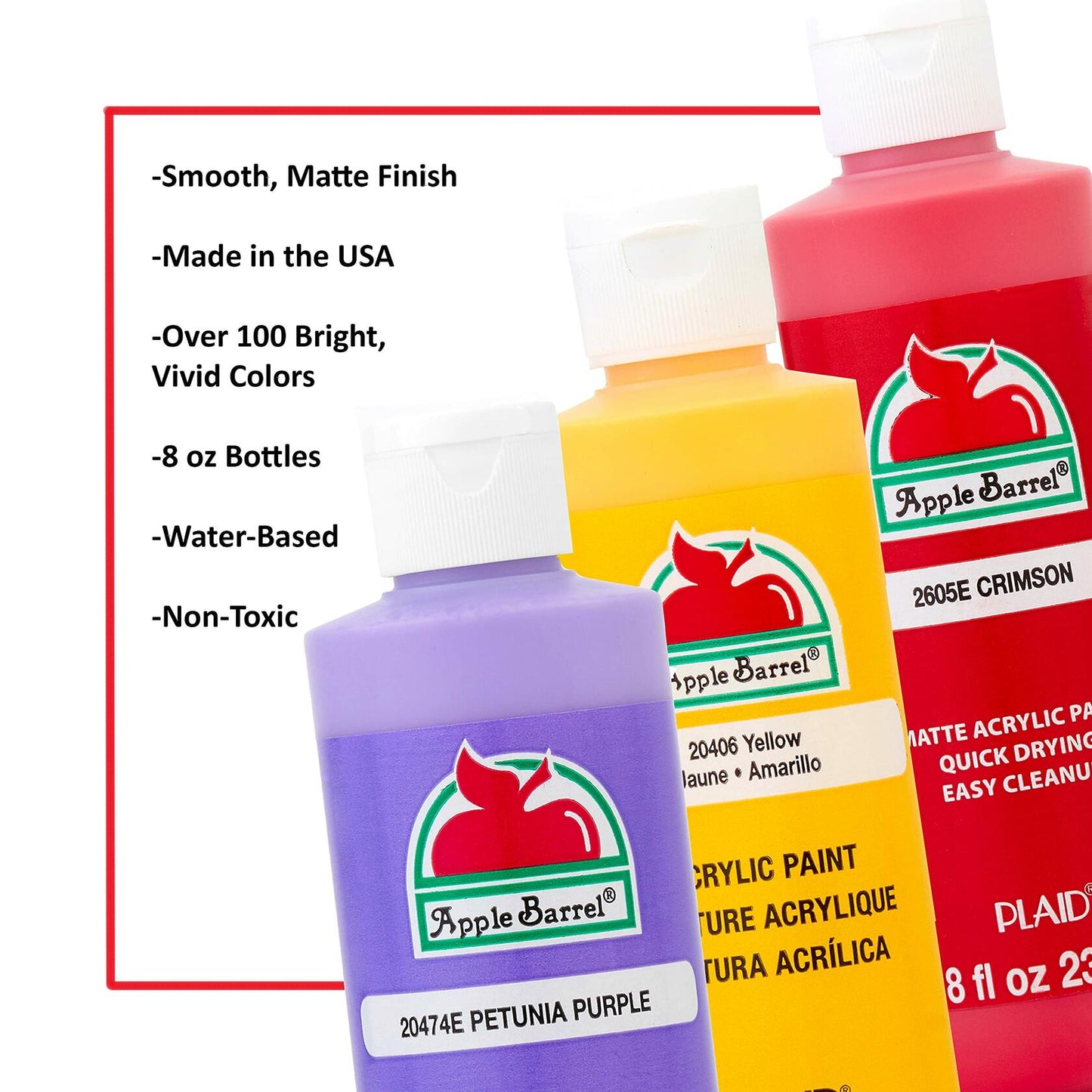 Apple Barrel Acrylic Paint 8oz White Matte Finish 20403