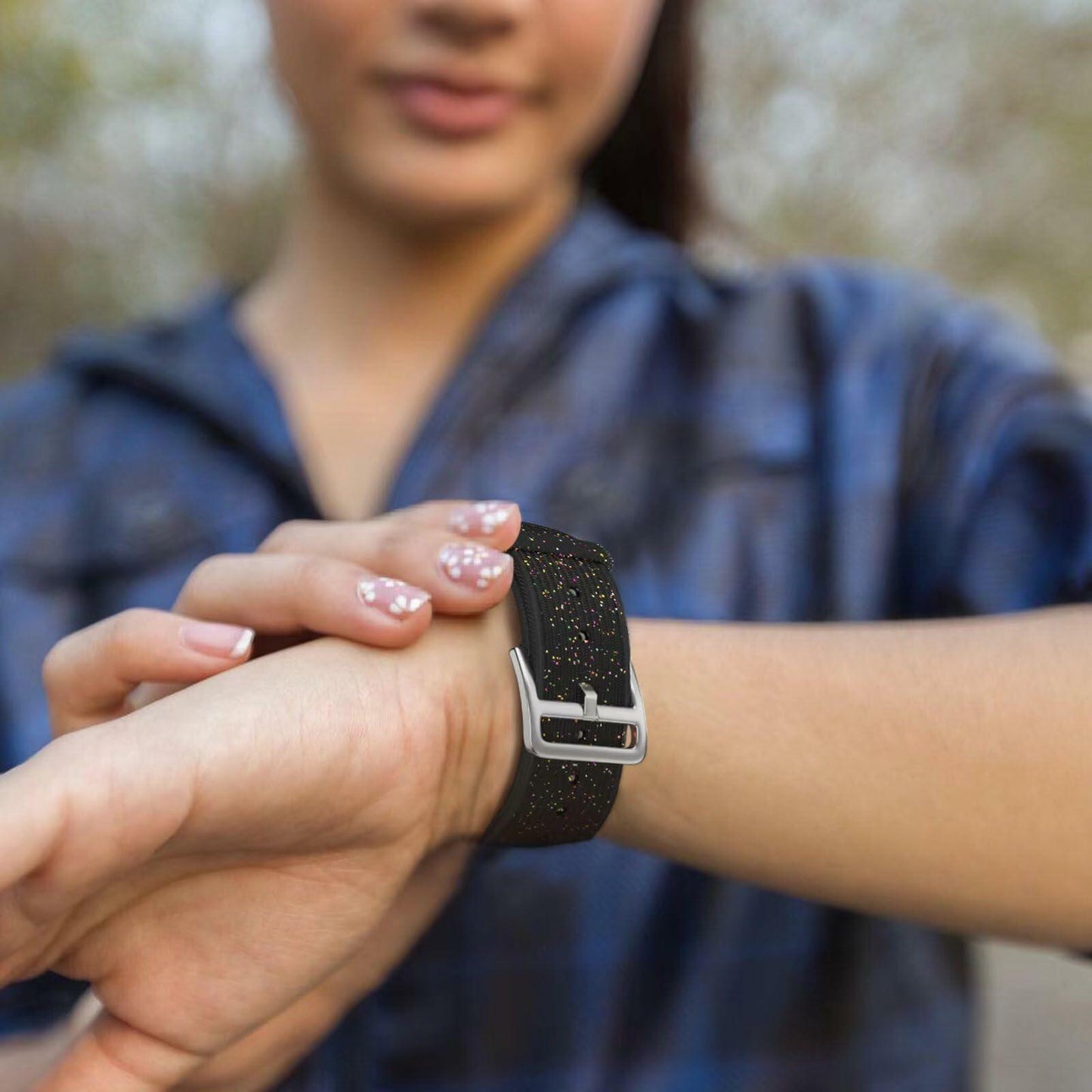 SKCC Nylon Bands for Google Pixel Watch 2 & 3 41mm Black Adjustable