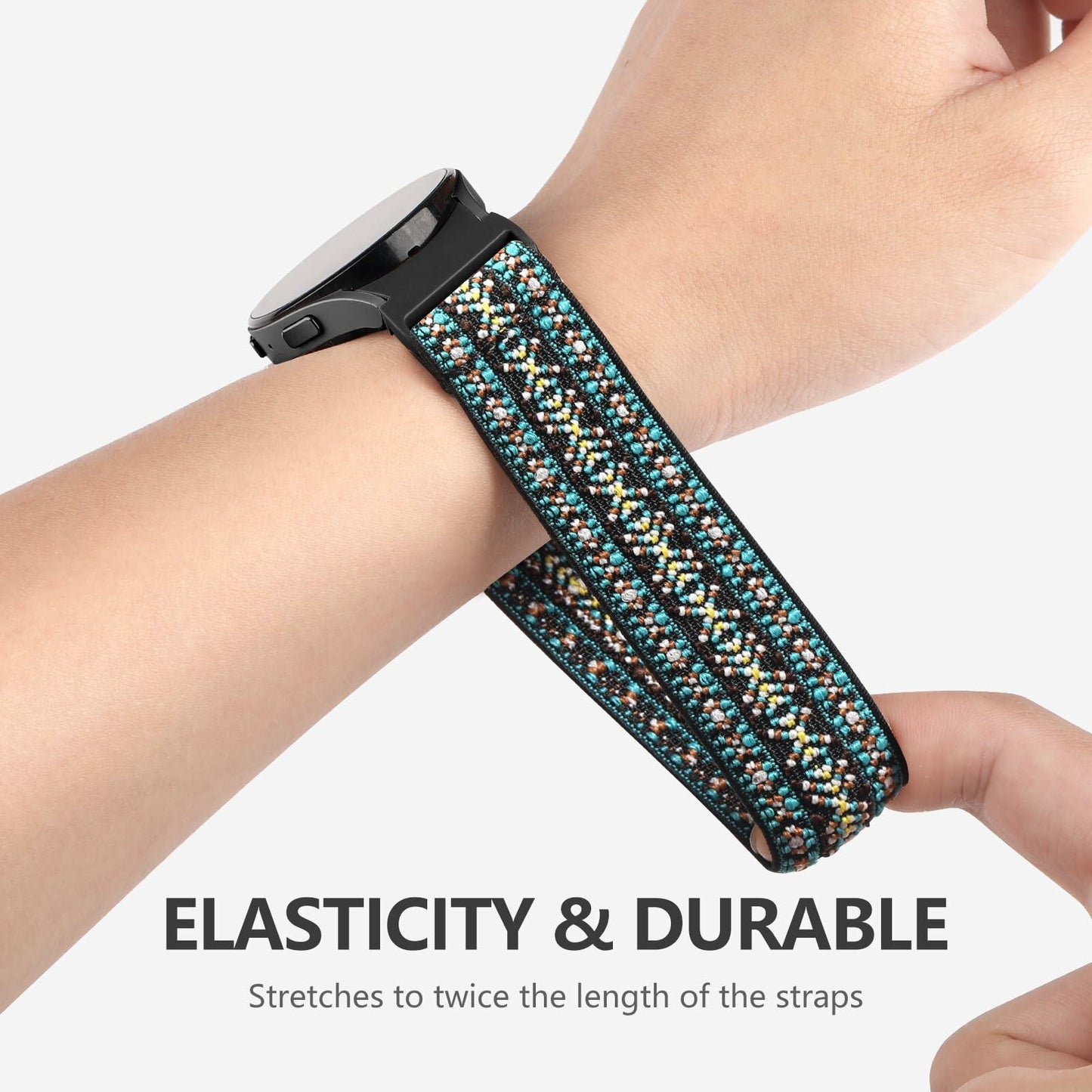 SNBLK Elastic Bands 20mm Nylon Strap Compatible Samsung Galaxy Watch 40-47mm