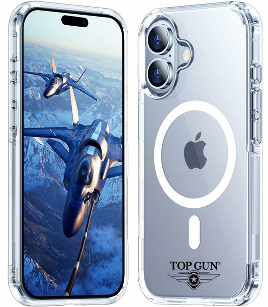 Top Gun iPhone 16 Case 6.1" Clear Magnetic Military-Grade Shockproof