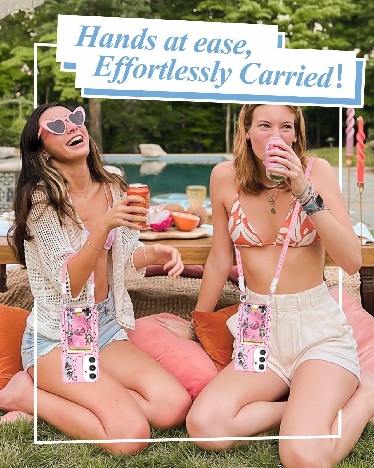 Shorogyt Samsung S24 Crossbody Case with Wristlet Strap, Dog, New