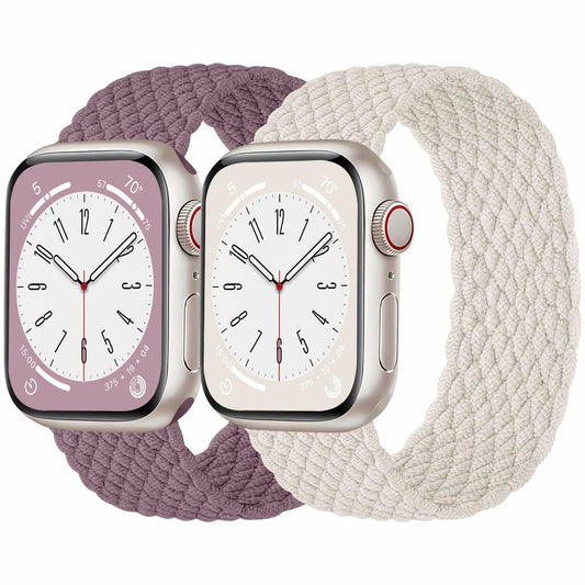 Rubinom Braided Solo Loop Nylon Strap for Apple Watch 38-49mm Elastic Band