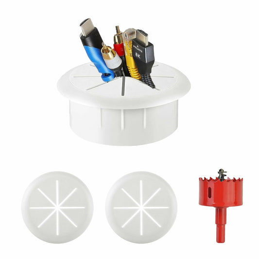 Cord Hider Kit, 2-3/8" Wall TV Cable Management with Drill Attachment