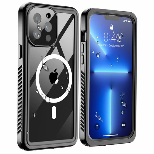 SUPFINE iPhone 13 Pro Max Case Black Clear Waterproof Shockproof Full Body