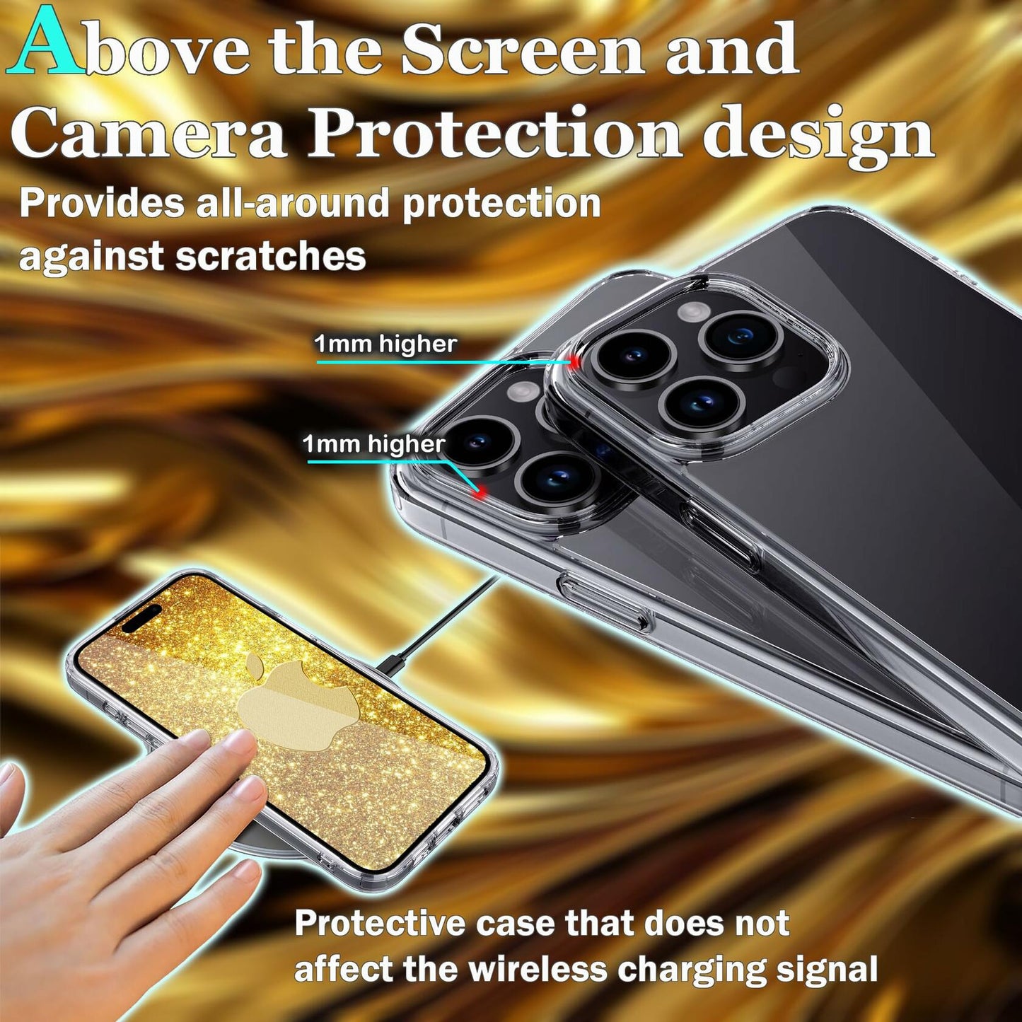 OLIVIC iPhone 15 Pro Max Case Ultra Clear Slim Shockproof Bumper Cover