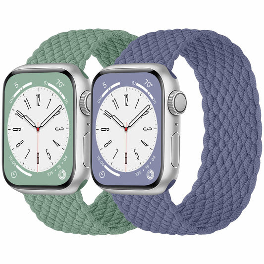 Rubinom Braided Solo Loop Nylon Strap for Apple Watch 38-49mm Stretchy Elastic