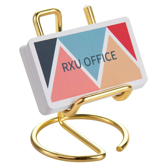 RXU 2-Pack Rose Gold Metal Business Card Holder Desk Display for Men & Women