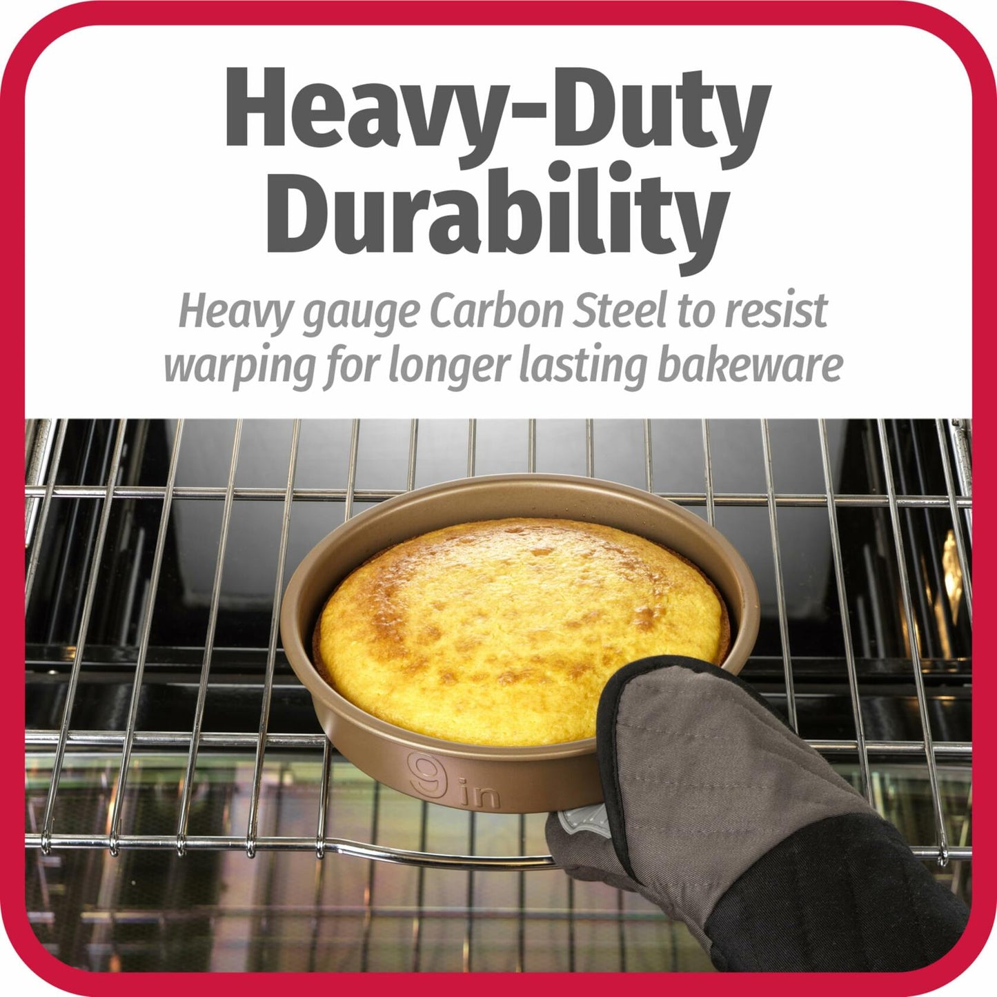 GoodCook BestBake 9" Nonstick Textured Carbon Steel Round Pan, Bronze