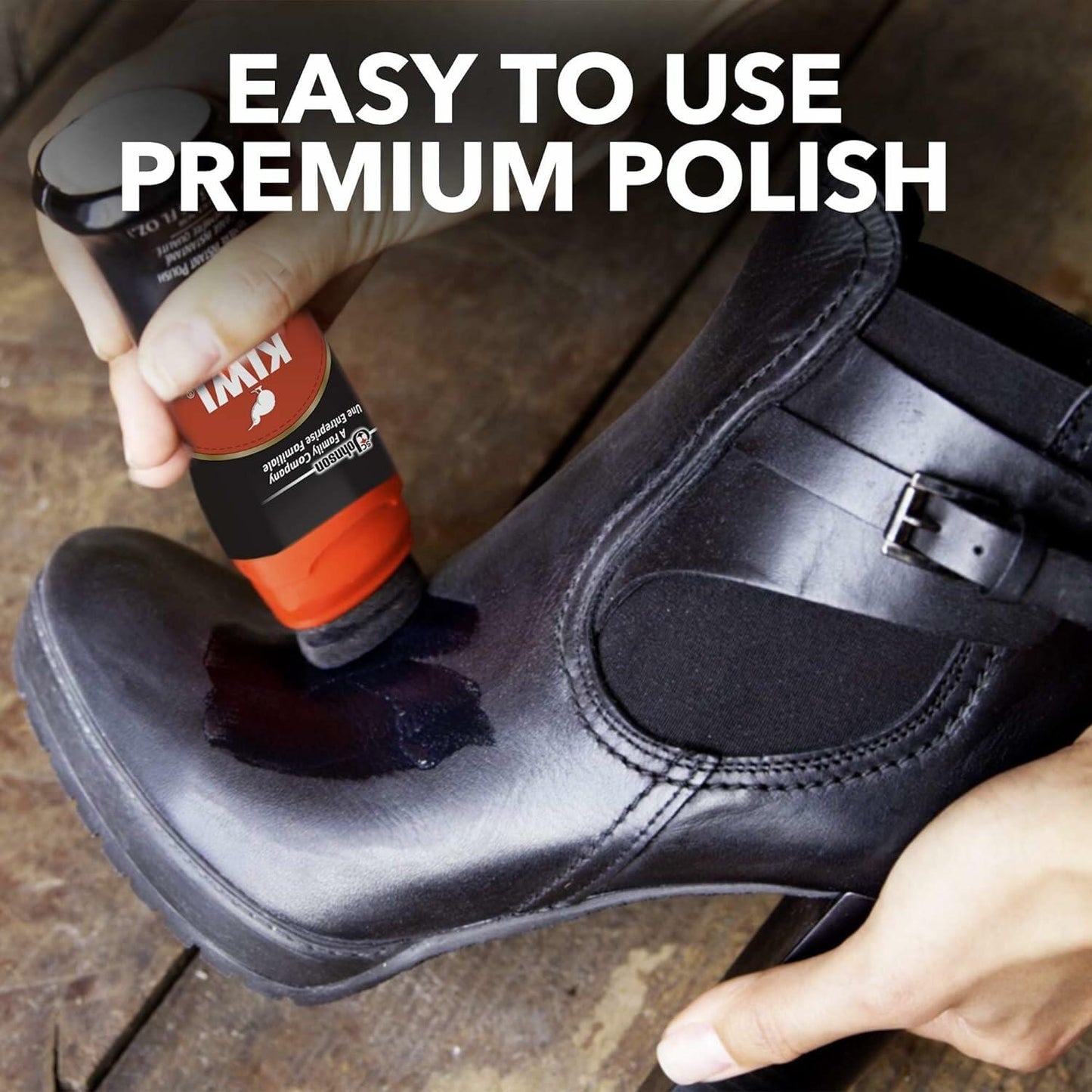 Kiwi Instant Shine & Protect Liquid Shoe Polish Black 2.5 oz Bottle with Sponge