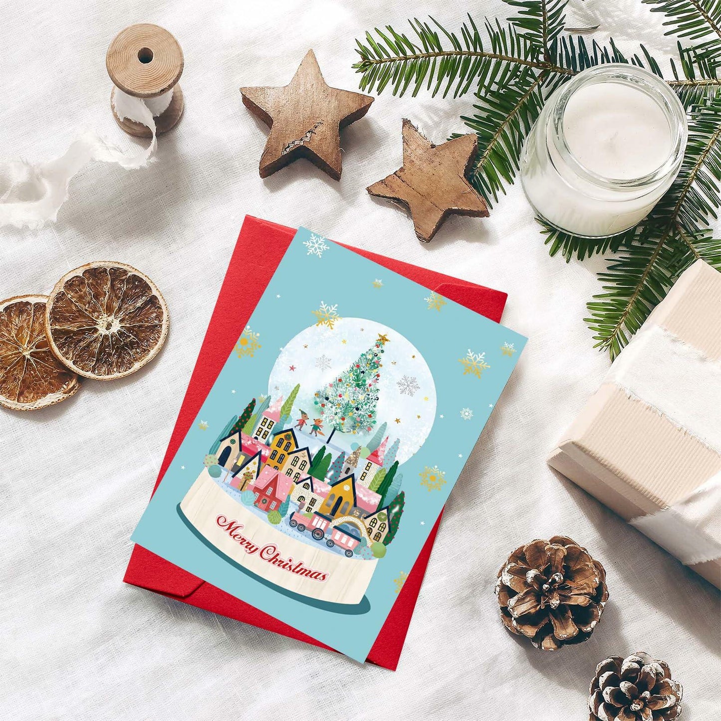 STYPOP Boxed Christmas Cards 24-Pack 4x6" Blank Inside Assorted Designs