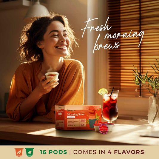 BestBy06/26 Gya Tea Co Morning Start Tea Gift Set 16ct Assorted Tea Pods