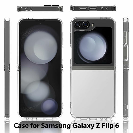 Sucnakp Samsung Galaxy Z Flip 6 Case Clear Back TPU Bumper Cover YKL Gray