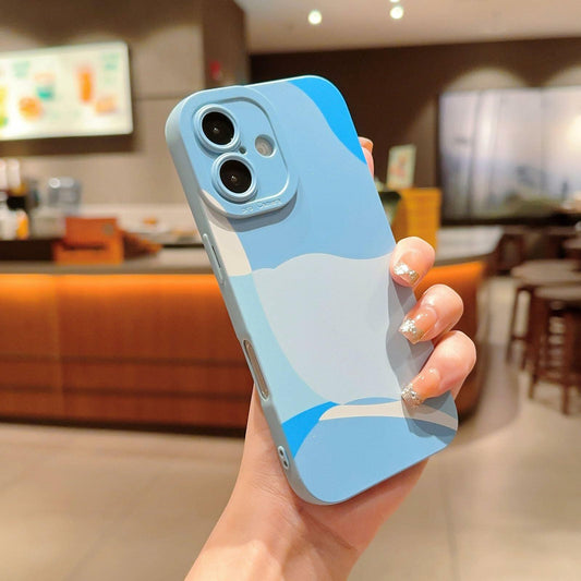 YKCZL iPhone 16 Case Blue Slim Soft Shockproof Full Camera Protection