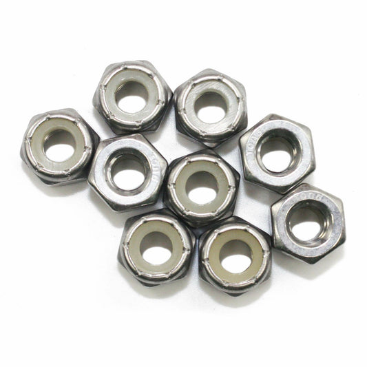 Fullerkreg 50Pcs 1/4-20 Nylon Insert Hex Lock Nuts Stainless Steel Plain