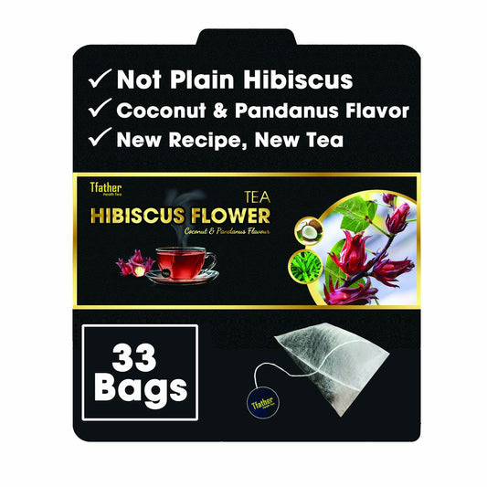TFATHER 33 Hibiscus Flower Tea Bags with Dipping String - Strong Flavor