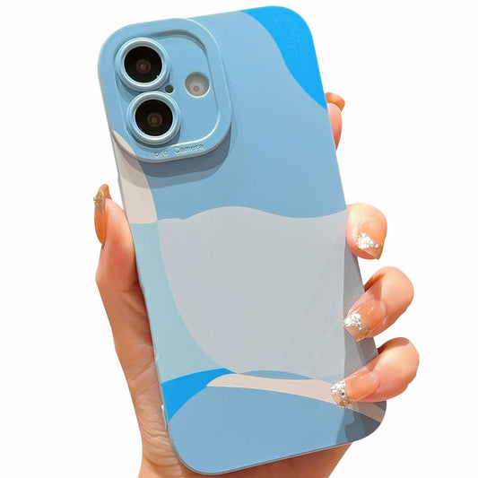 YKCZL iPhone 16 Case Blue Slim Soft Shockproof Full Camera Protection