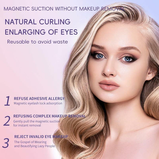 Reusable Magnetic False Eyelashes Kit Dual 3D Natural G15+G22 No Glue