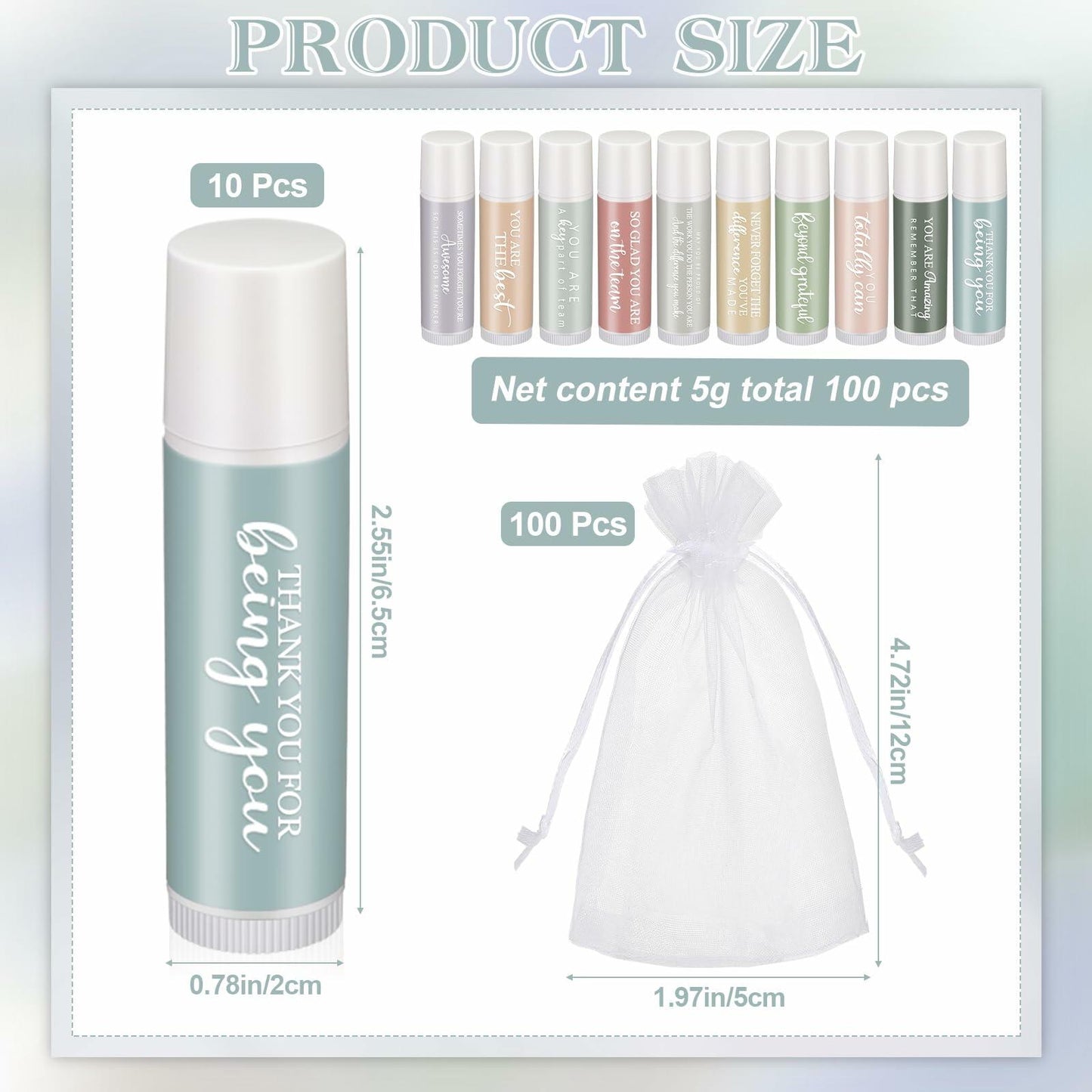 Dansib Lip Balm 100 Sets Bulk Employee Appreciation Gifts Moisturizing