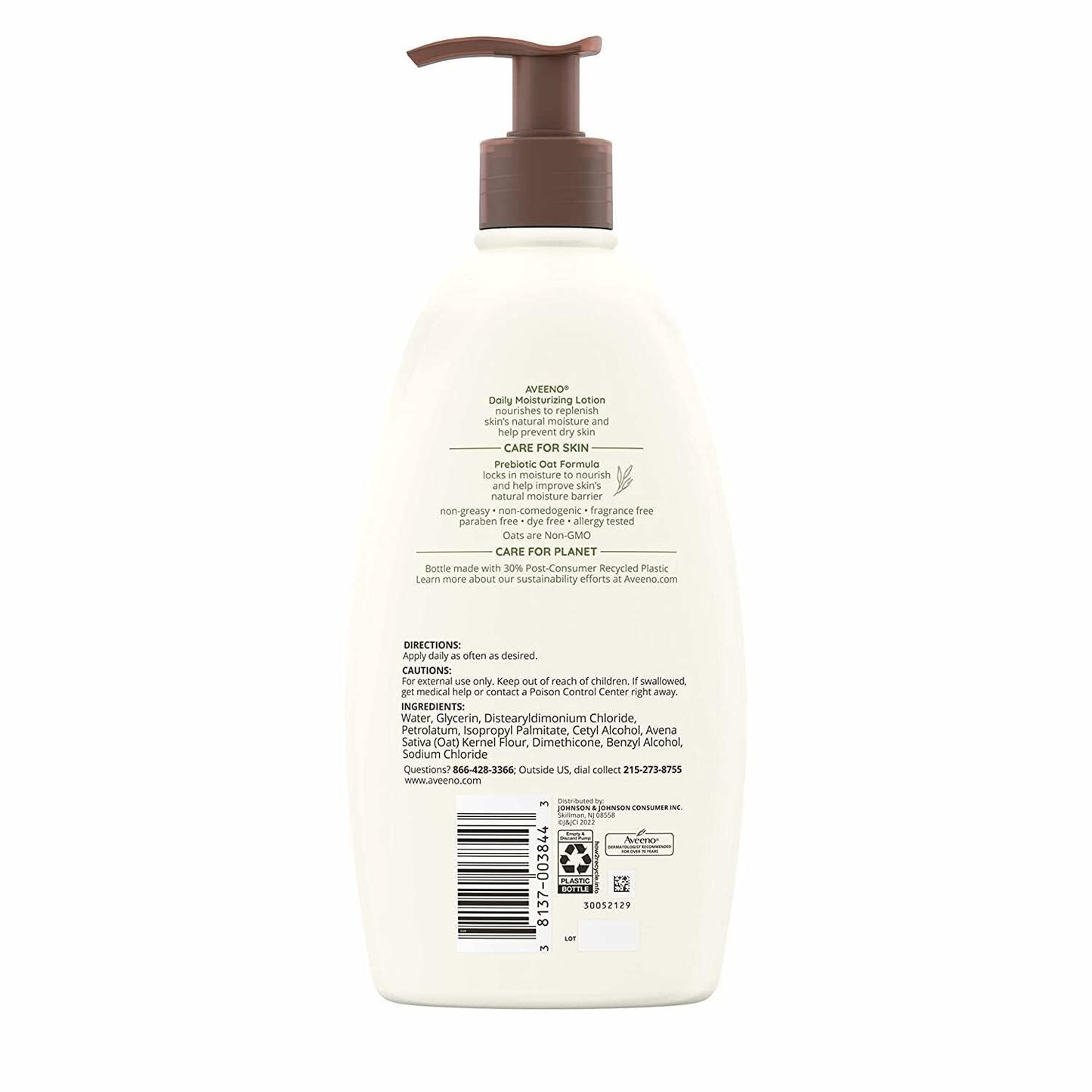 Aveeno Daily Moisturizing Lotion Fragrance-Free with Soothing Oat 18 fl oz