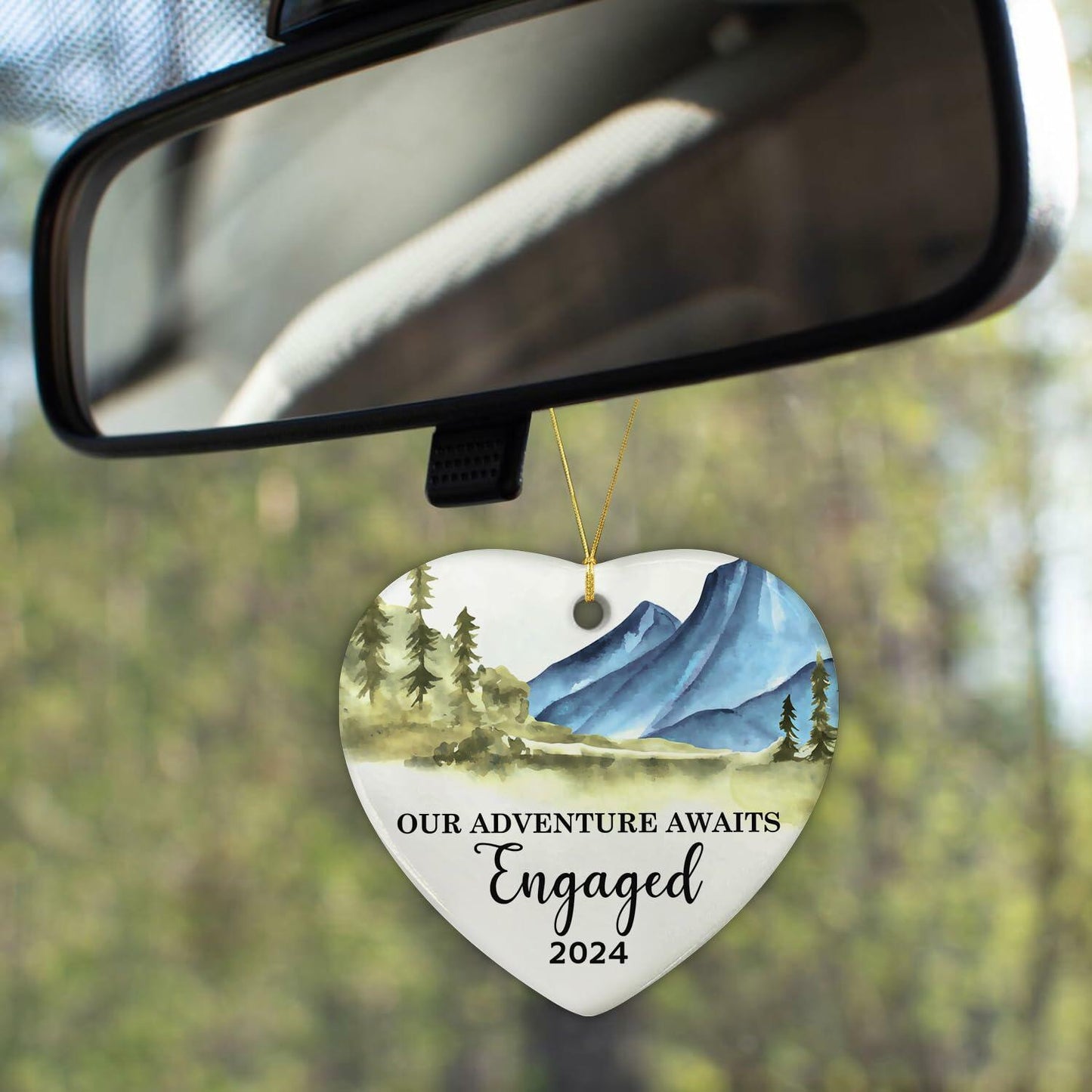 NewEleven Ceramic Christmas Ornament Engagement Gift for Couples 2024