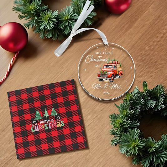Mr & Mrs Gifts First Married Christmas Ornament 2024 Wedding Gift