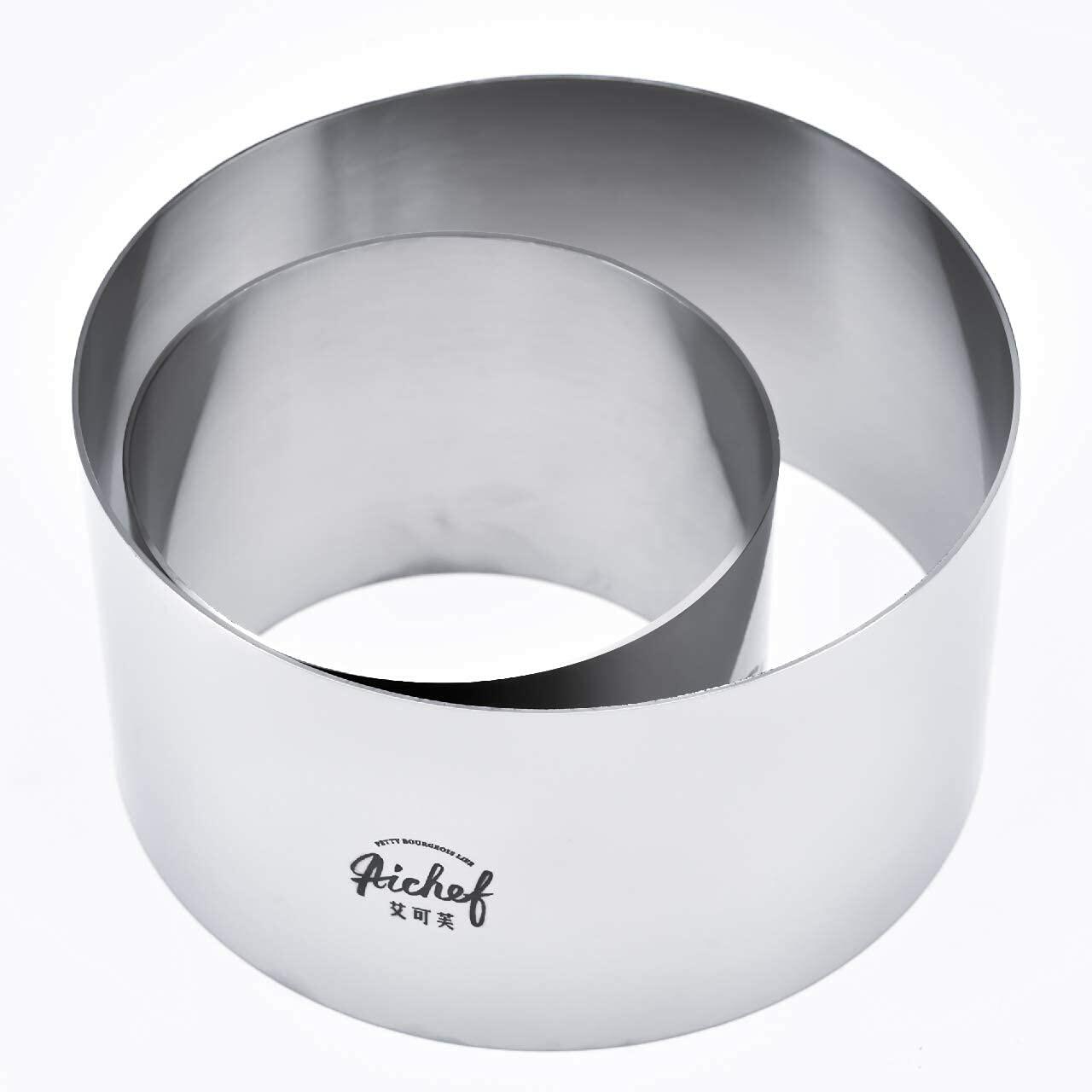 304 Stainless Steel Mousse Cake Ring 6 x 3.15 inch Mirror Finish Seamless