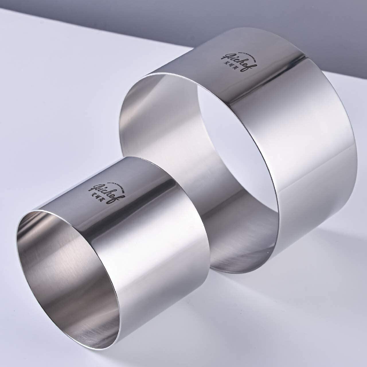 304 Stainless Steel Mousse Cake Ring 6 x 3.15 inch Mirror Finish Seamless