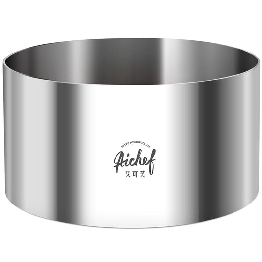 304 Stainless Steel Mousse Cake Ring 6 x 3.15 inch Mirror Finish Seamless