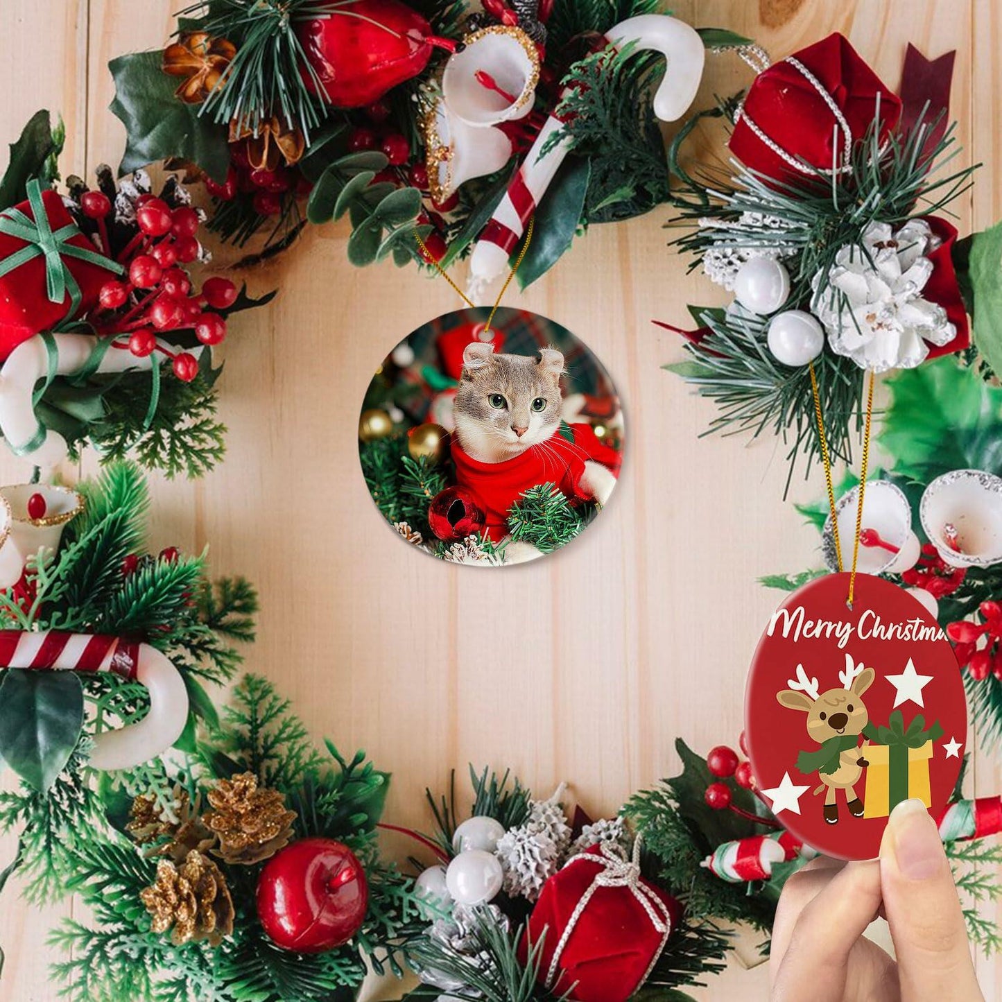 Ceramic Sublimation Ornaments Round 4pcs Bulk Heat Press Blanks Porcelain