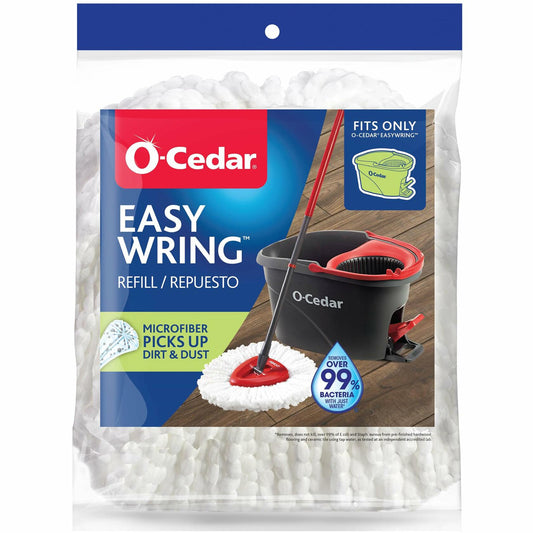 O-Cedar EasyWring Spin Mop Microfiber Refill White Packaging May Vary