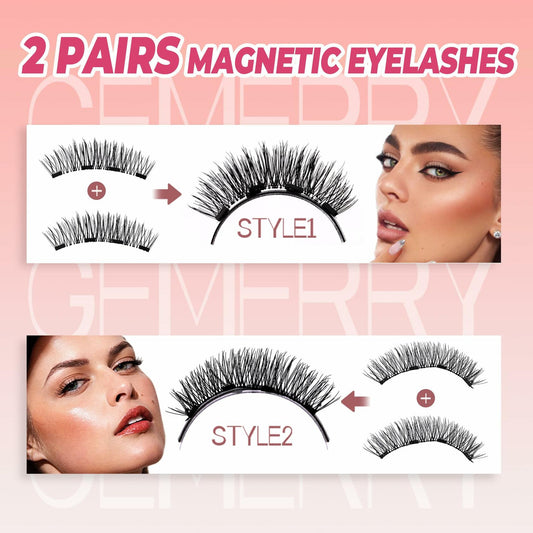 GEMERRY Magnetic Eyelashes Kit Reusable Magnetic Eyelashes with Applicator