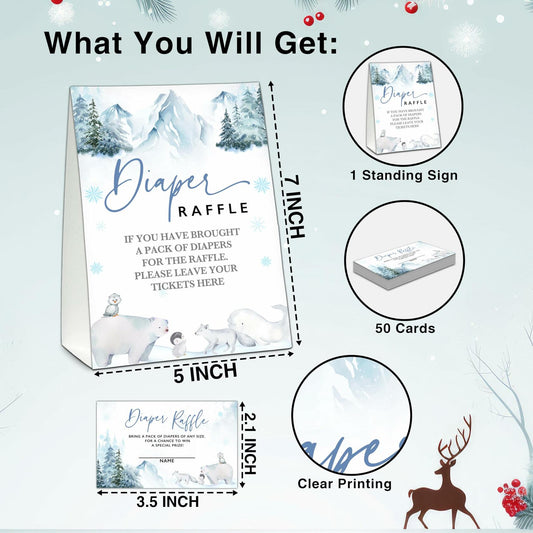 Christmas Baby Shower Game 50 Pink Truck Diaper Raffle Tickets with Sign