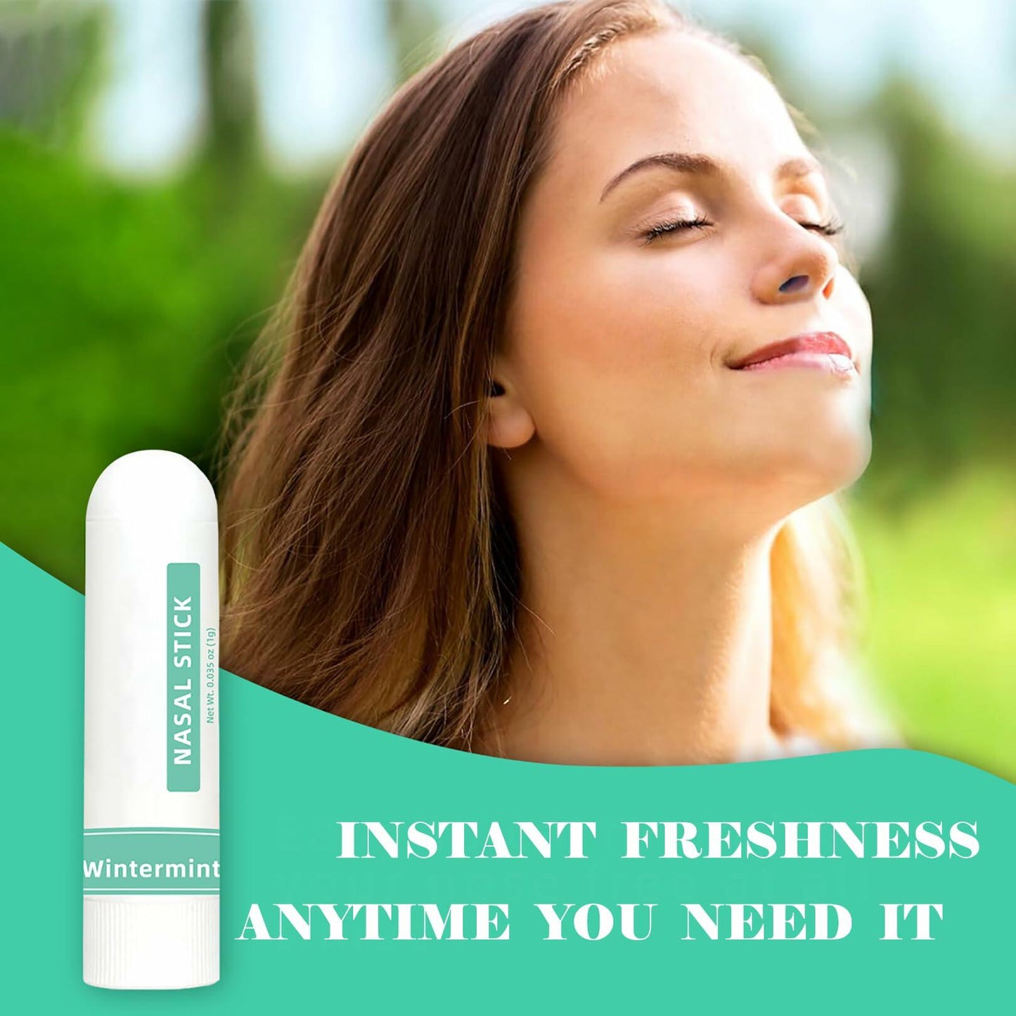 BestBy09/29 CHOVEMOAR Nasal Stick Inhaler Set of 4 Natural Mint Energy Boost
