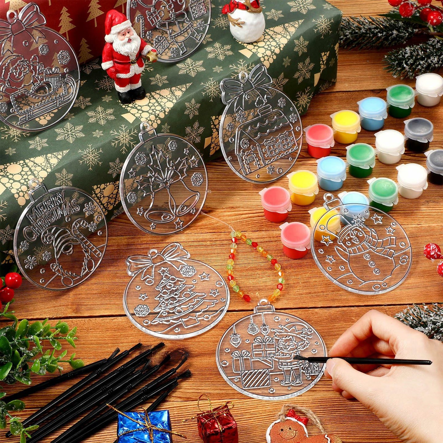 Capoda 36 Sets Christmas Suncatchers Ornaments DIY Art Elegant Decorations