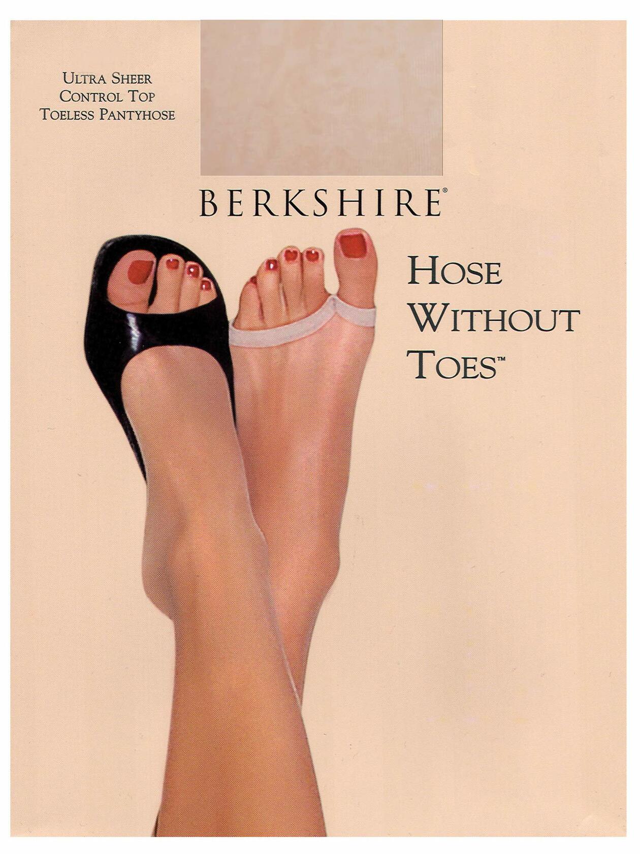 Berkshire Womens Ultra Sheer Control Top Toeless Pantyhose Nude Size 3