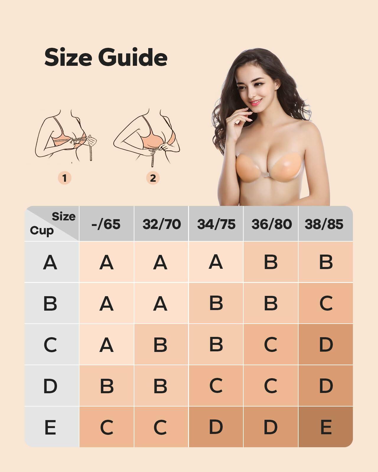 BoobyBear Sticky Bra Nude B Cup Strapless Backless Reusable Silicone Bra
