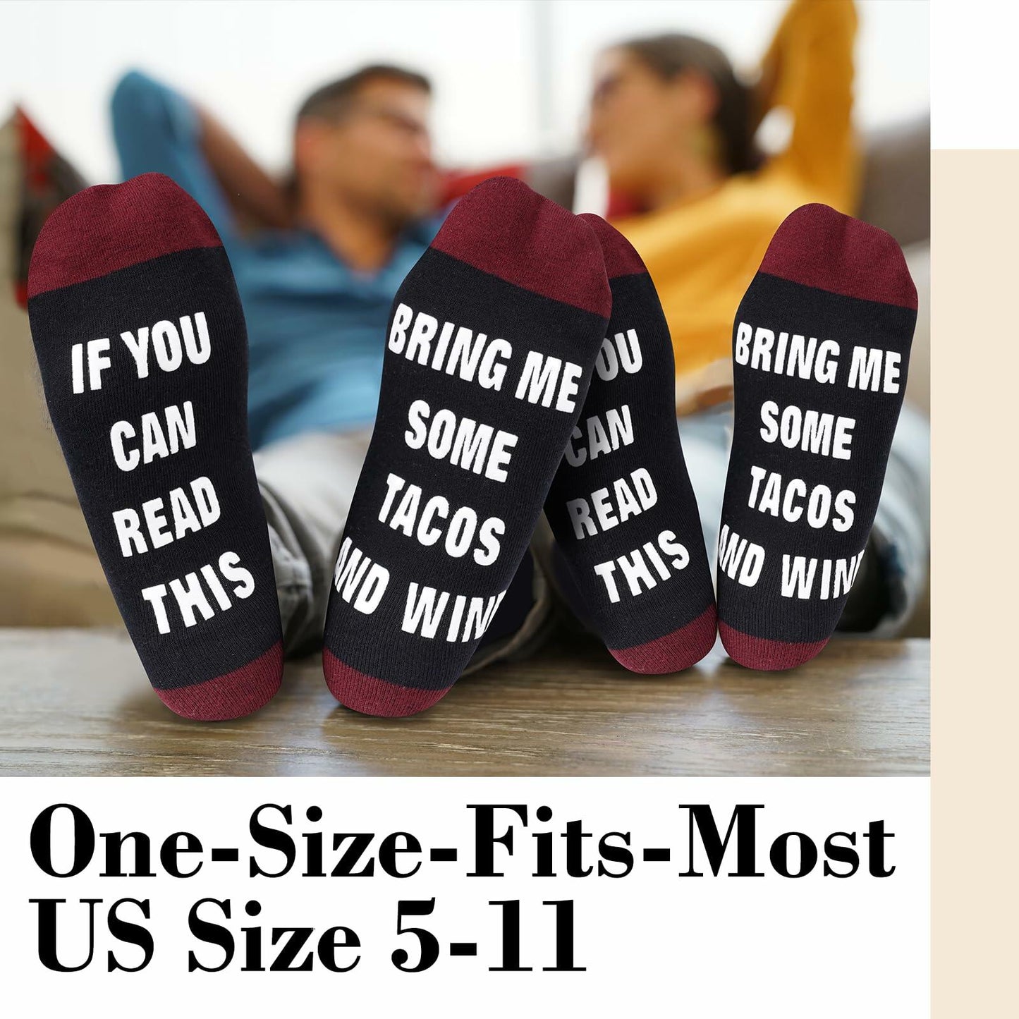 Funny Taco Socks Novelty Gift One Size Fits Most