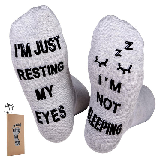ZXGXLAW Funny 'I'm Not Sleeping' Socks for Dad Men Grandpa – Single Pair
