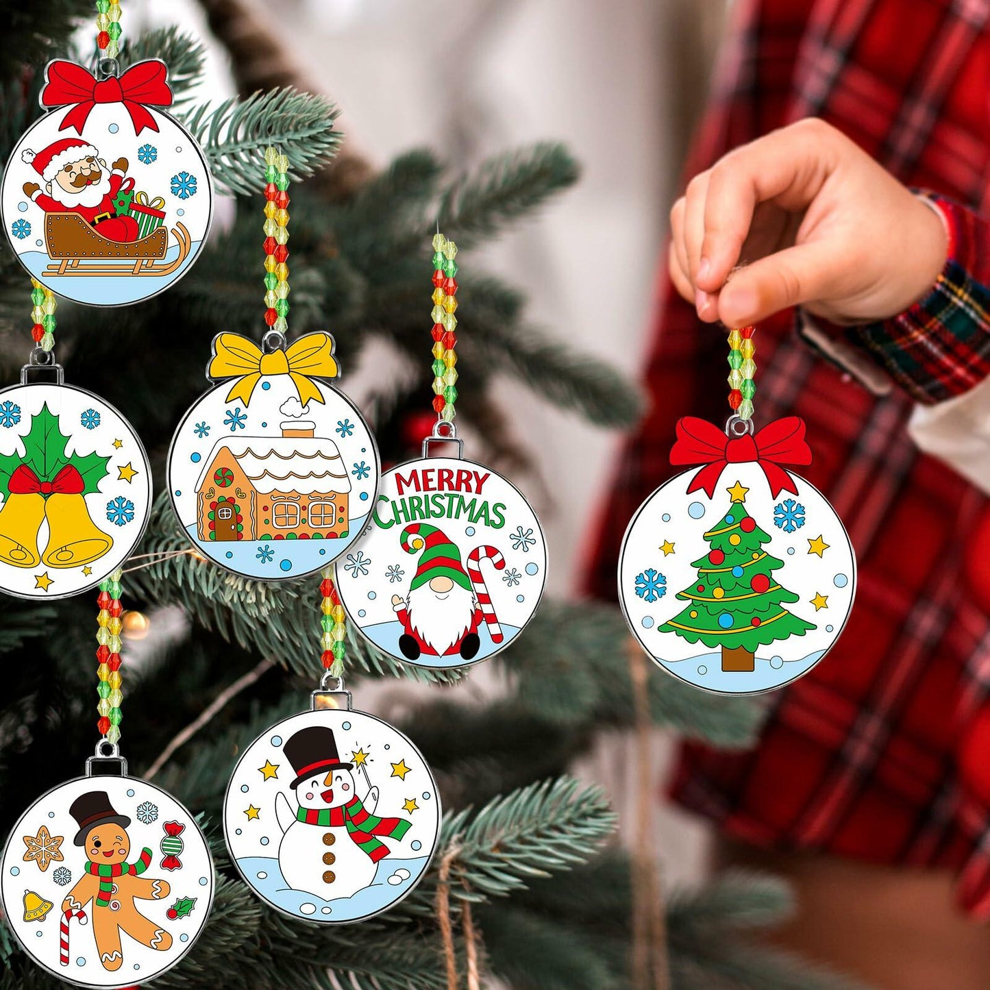 Capoda 36 Sets Christmas Suncatchers Ornaments DIY Art Elegant Decorations