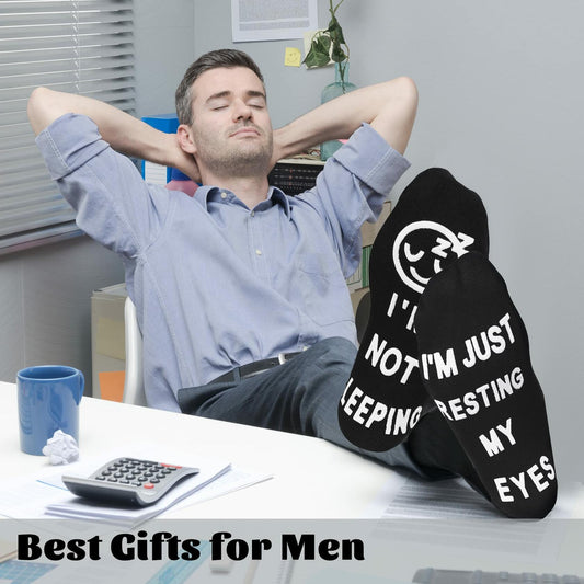 ZXGXLAW Birthday Gifts for Dad Men Im Not Sleeping Funny Socks 1 Pair