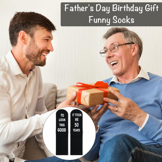 ZXGXLAW Funny Socks Birthday Gift for 50 Old Men Women Dad Mom - Good 50