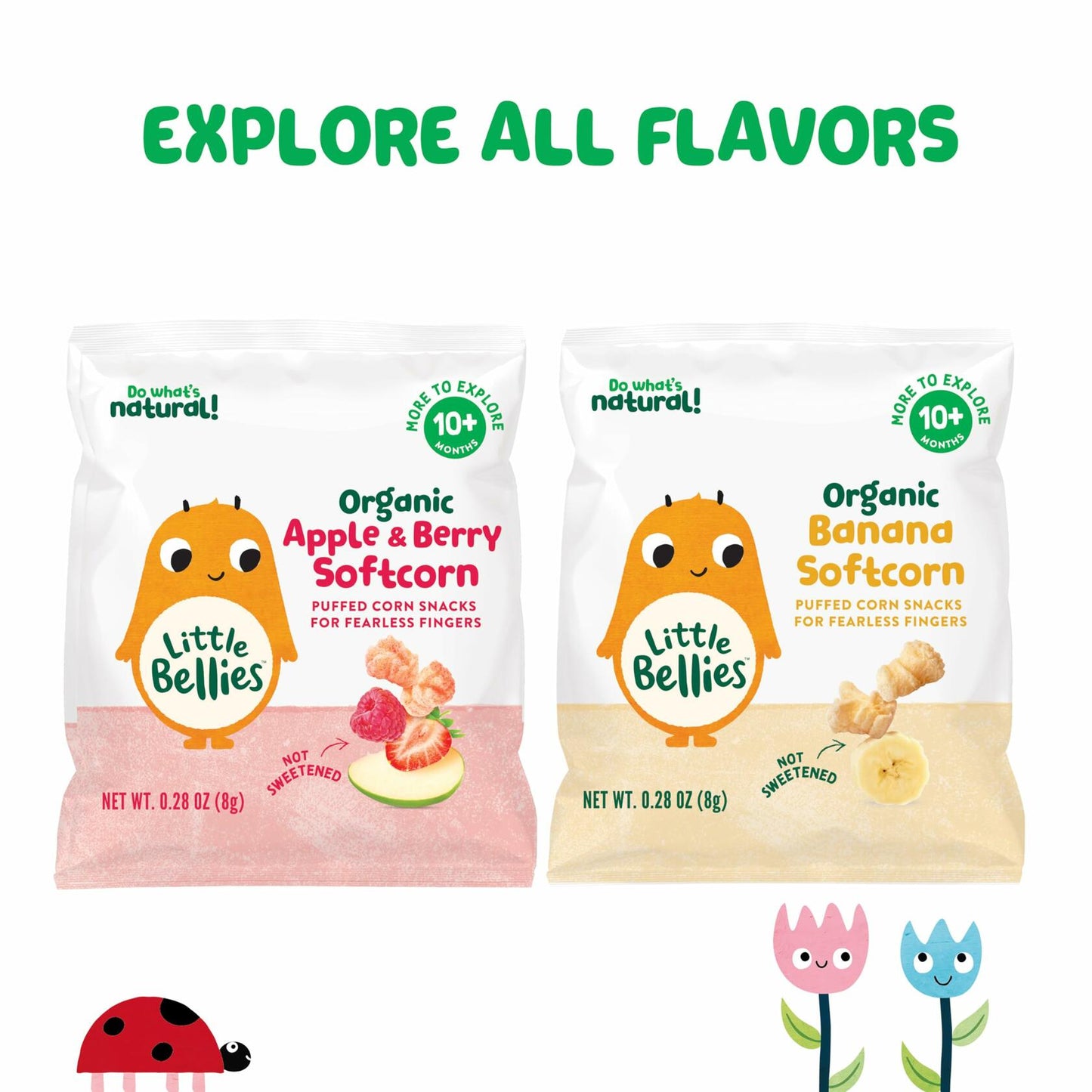 BestBy01/25 Little Bellies Organic Banana Softcorn Baby Snack 18 Pack 5.04oz
