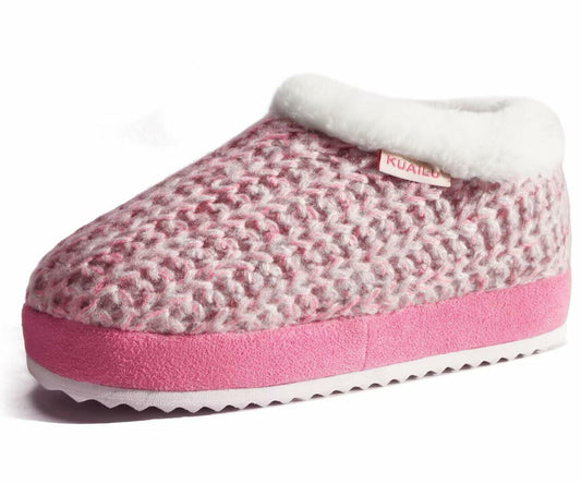 KuaiLu Womens Orthotic Memory Foam Winter Slippers Pink Size 9